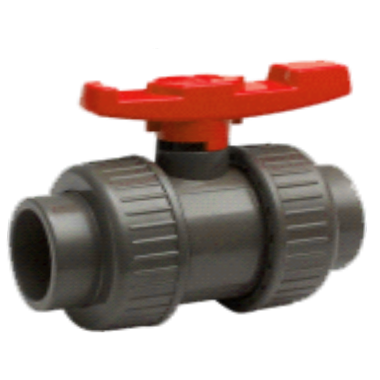 Katup Bola AMD PVC Sambungan Ganda Berulir dan Lapisan ABS